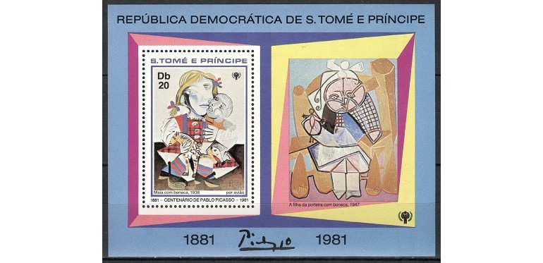 S.TOME E PRINCIPE 1981 - PICTURA, PABLO PICASSO (1) - BLOC NESTAMPILAT - MNH - COTA MICHEL : 12.5 E / pictura354